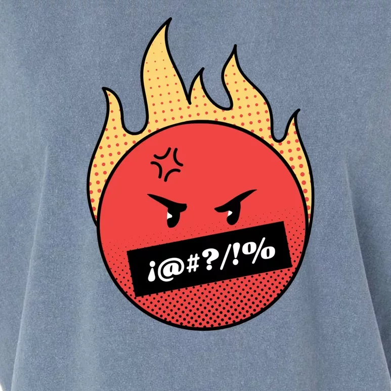 Angry Flaming Emoji Garment-Dyed Women's Muscle Tee