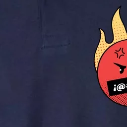 Angry Flaming Emoji Softstyle Adult Sport Polo