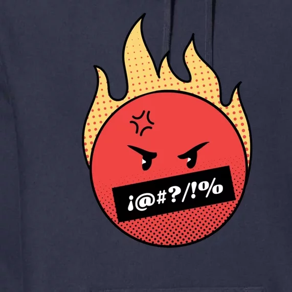 Angry Flaming Emoji Premium Hoodie