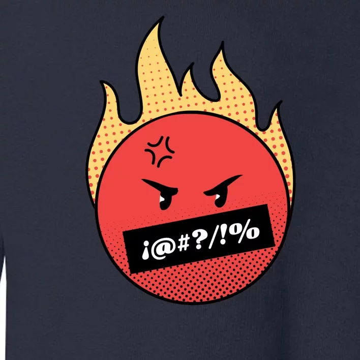 Angry Flaming Emoji Toddler Sweatshirt