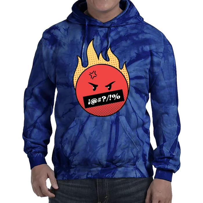 Angry Flaming Emoji Tie Dye Hoodie