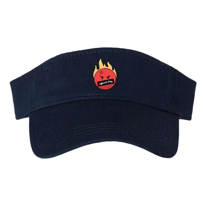 Angry Flaming Emoji Valucap Bio-Washed Visor