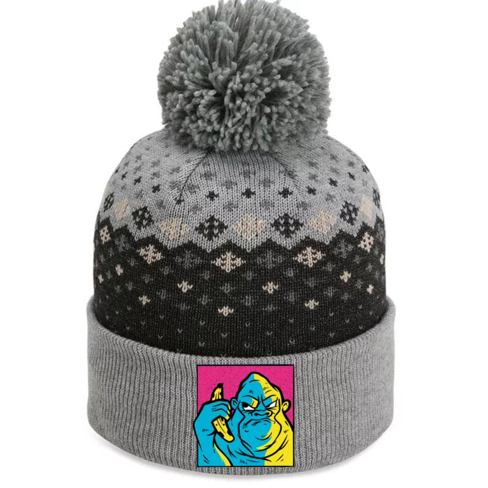 Angry Gorilla Banana The Baniff Cuffed Pom Beanie