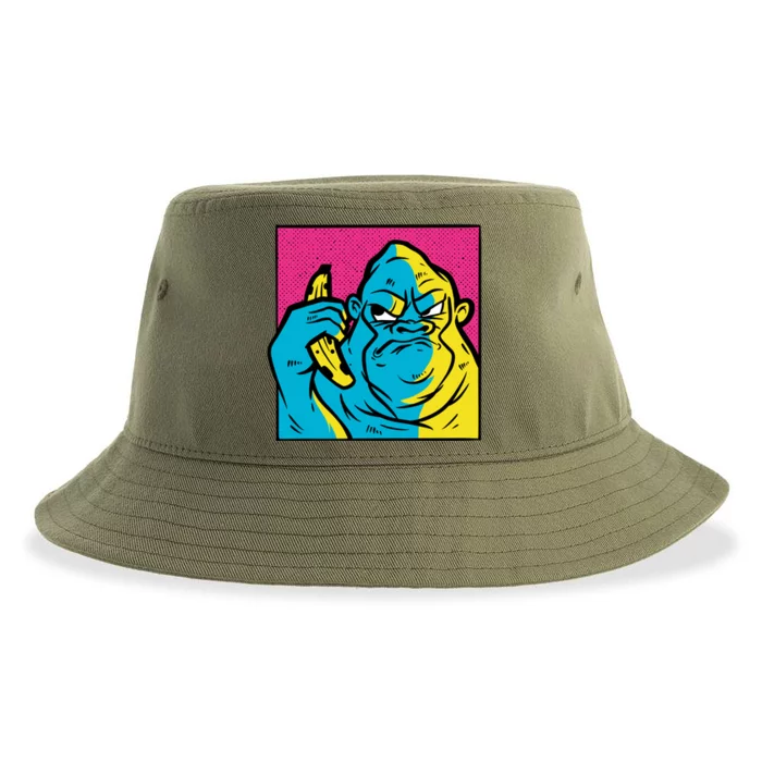 Angry Gorilla Banana Sustainable Bucket Hat