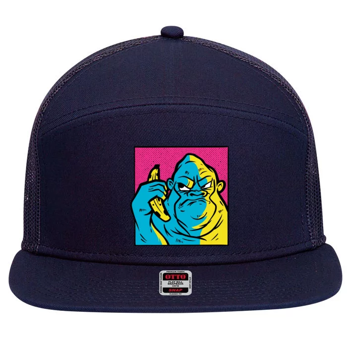 Angry Gorilla Banana 7 Panel Mesh Trucker Snapback Hat