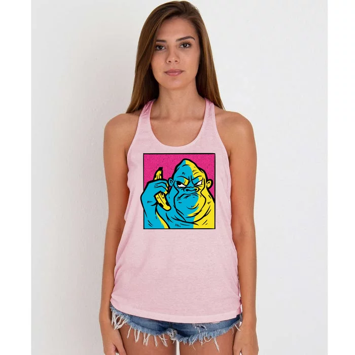 Angry Gorilla Banana Women's Knotted Racerback Tank