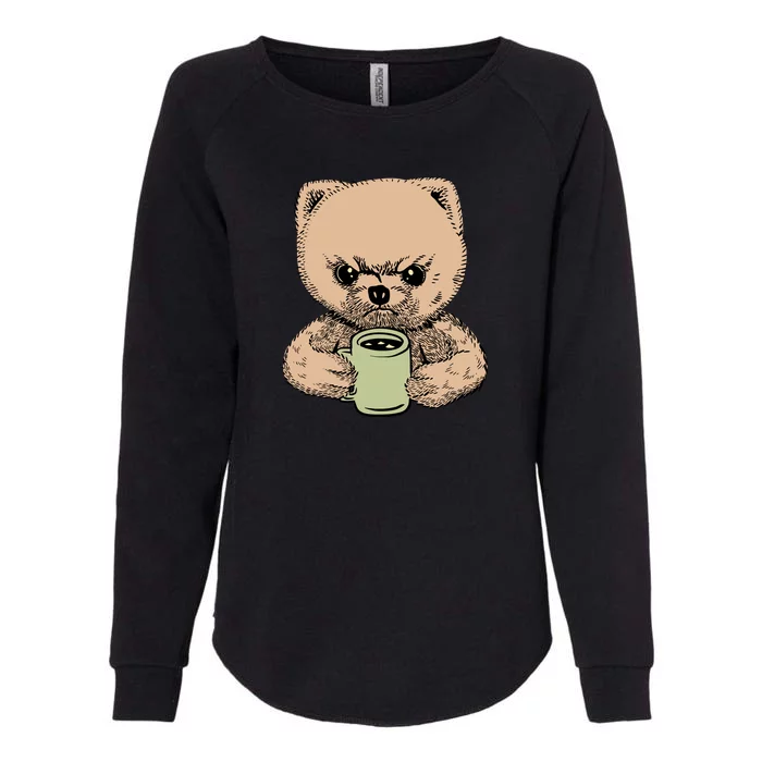 Angry Pomeranian Womens California Wash Sweatshirt