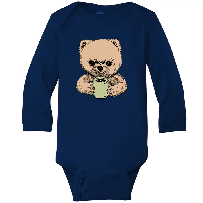 Angry Pomeranian Baby Long Sleeve Bodysuit