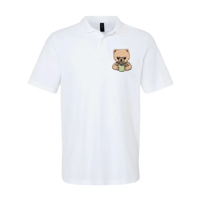 Angry Pomeranian Softstyle Adult Sport Polo