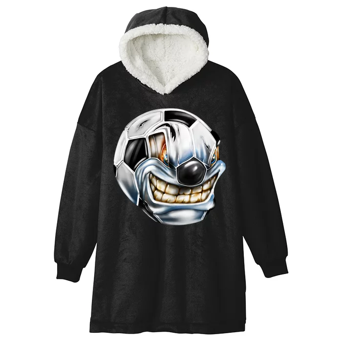 Angry Soccer Ball Hooded Wearable Blanket