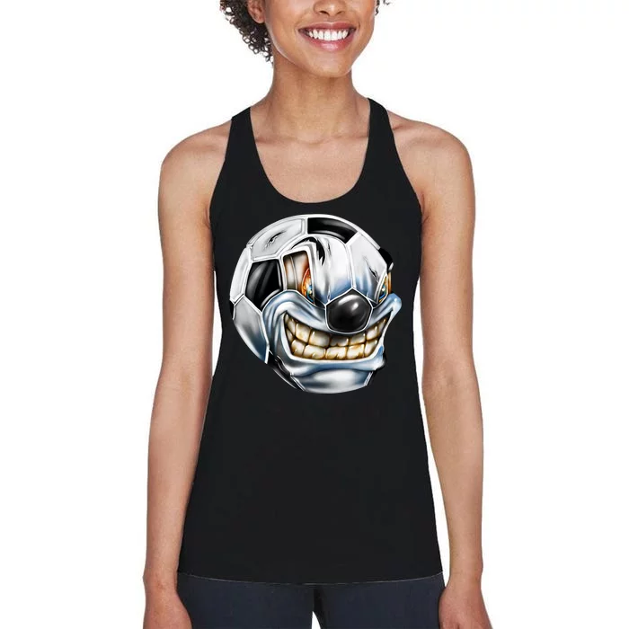 Angry Soccer Ball Women's Racerback Tank