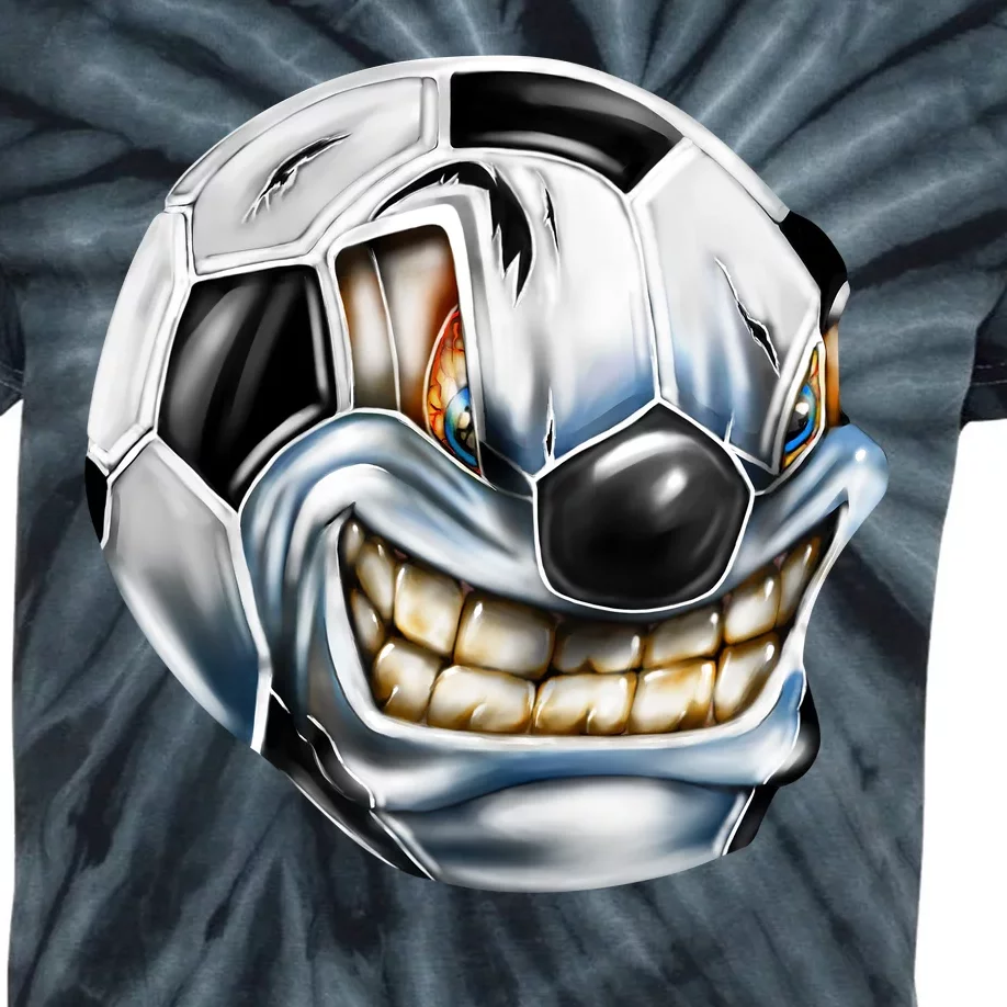 Angry Soccer Ball Kids Tie-Dye T-Shirt