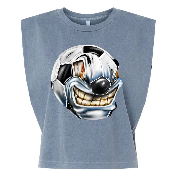 Angry Soccer Ball Garment-Dyed Women's Muscle Tee