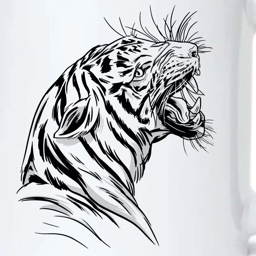 Angry Tiger Black Color Changing Mug