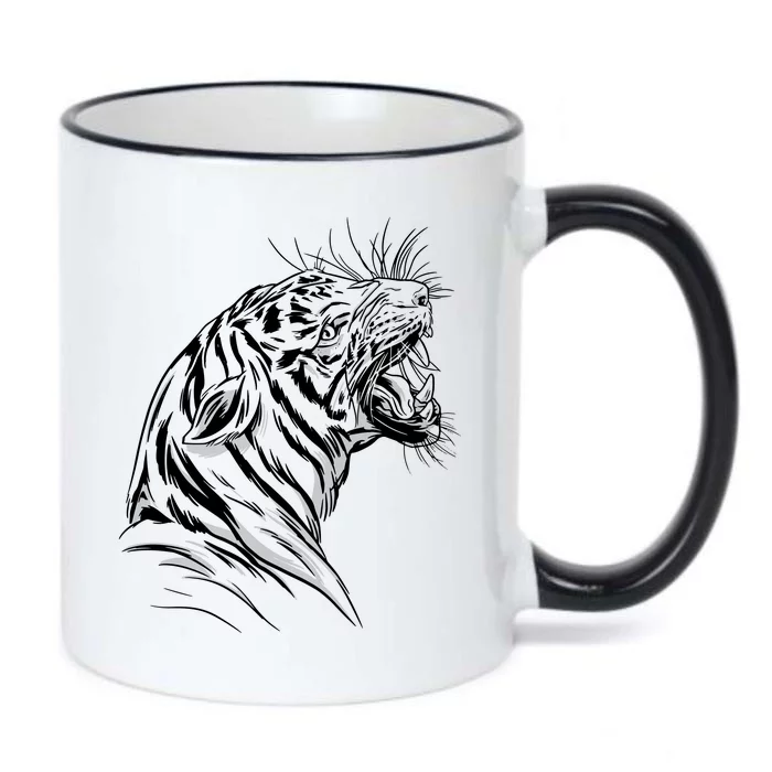 Angry Tiger Black Color Changing Mug