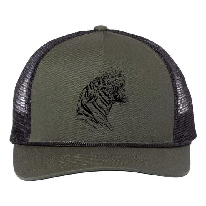 Angry Tiger Retro Rope Trucker Hat Cap