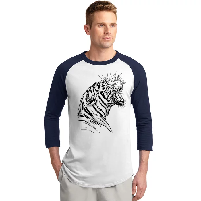 Angry Tiger Baseball Sleeve Shirt