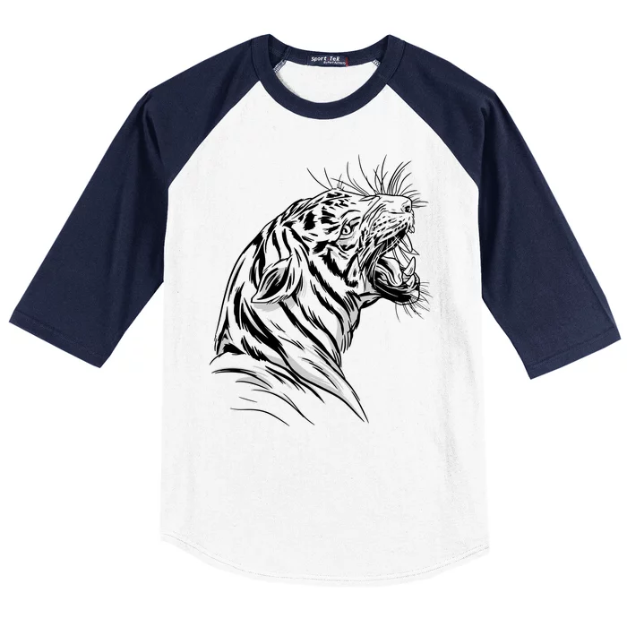 Angry Tiger Baseball Sleeve Shirt