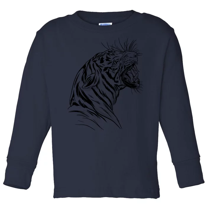 Angry Tiger Toddler Long Sleeve Shirt