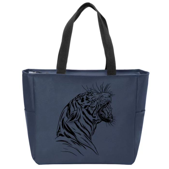 Angry Tiger Zip Tote Bag