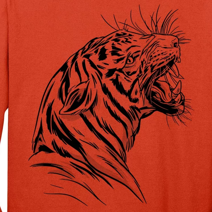 Angry Tiger Tall Long Sleeve T-Shirt