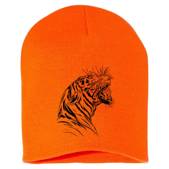 Angry Tiger Short Acrylic Beanie