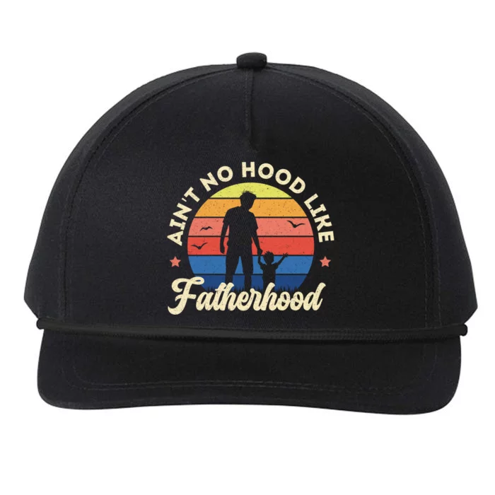 Ain't No Hood Like Fatherhood Retro Vintage Design Gift Snapback Five-Panel Rope Hat