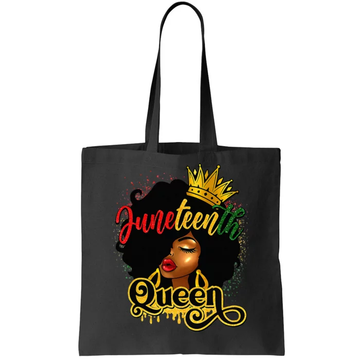 Afro Natural Hair Juneteenth Queen African American Tote Bag