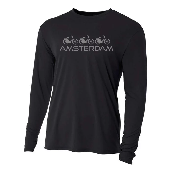 Amsterdam Netherlands Holland Bicycle Holland Bike Souvenir Cooling Performance Long Sleeve Crew