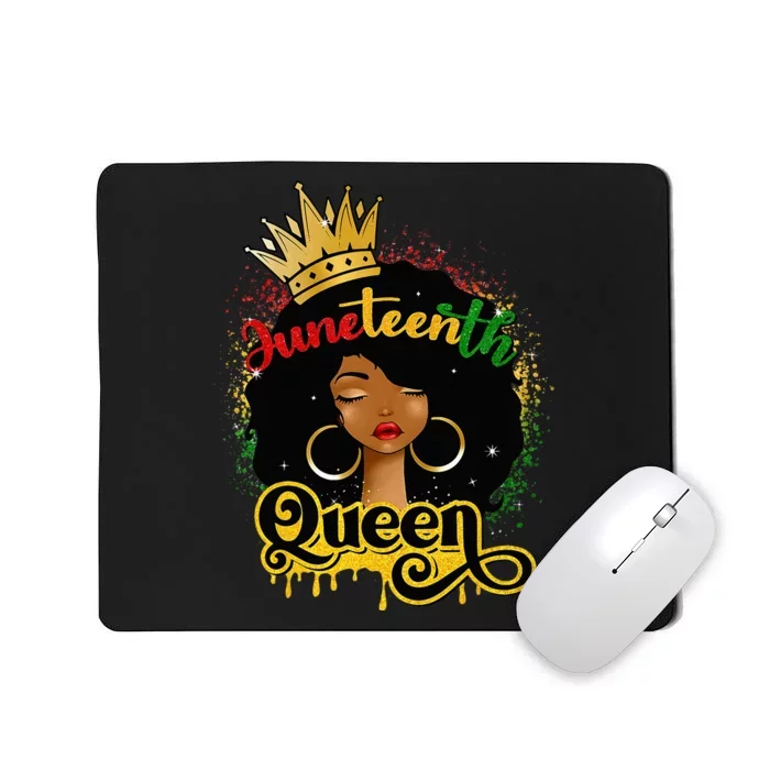 Afro Natural Hair Juneteenth Queen African American Wo Mousepad