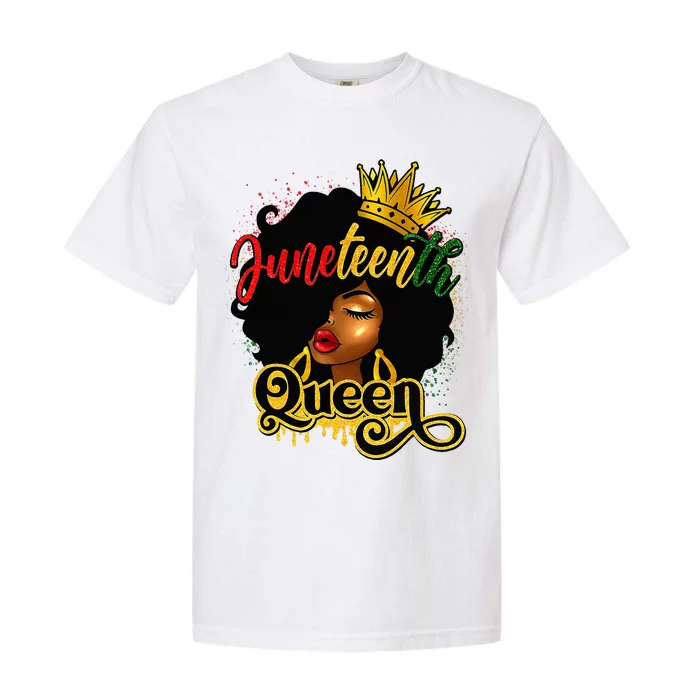 Afro Natural Hair Juneteenth Queen African American Garment-Dyed Heavyweight T-Shirt