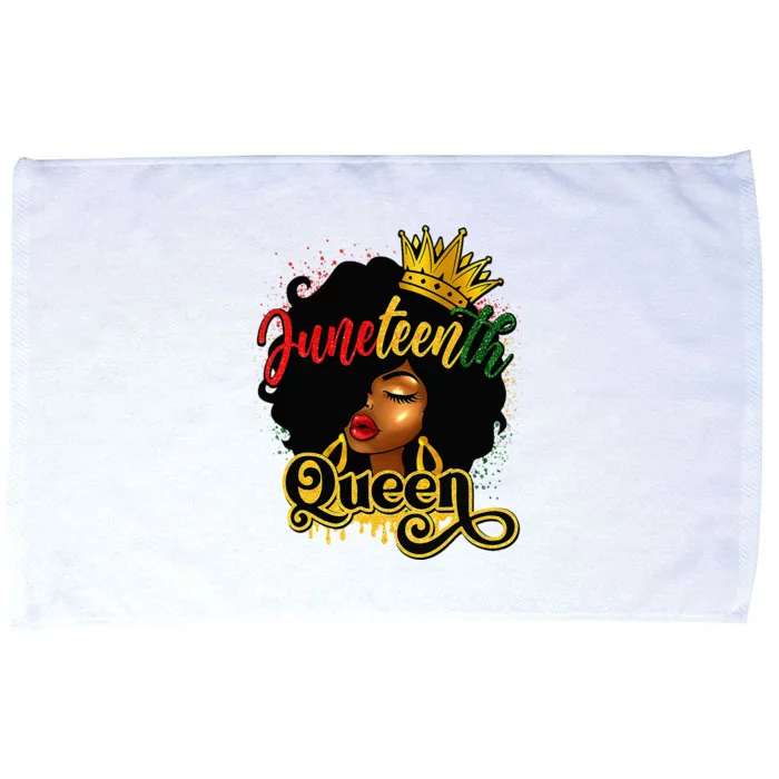 Afro Natural Hair Juneteenth Queen African American Microfiber Hand Towel