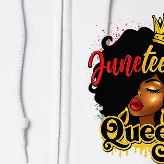 Afro Natural Hair Juneteenth Queen African American Full Zip Hoodie