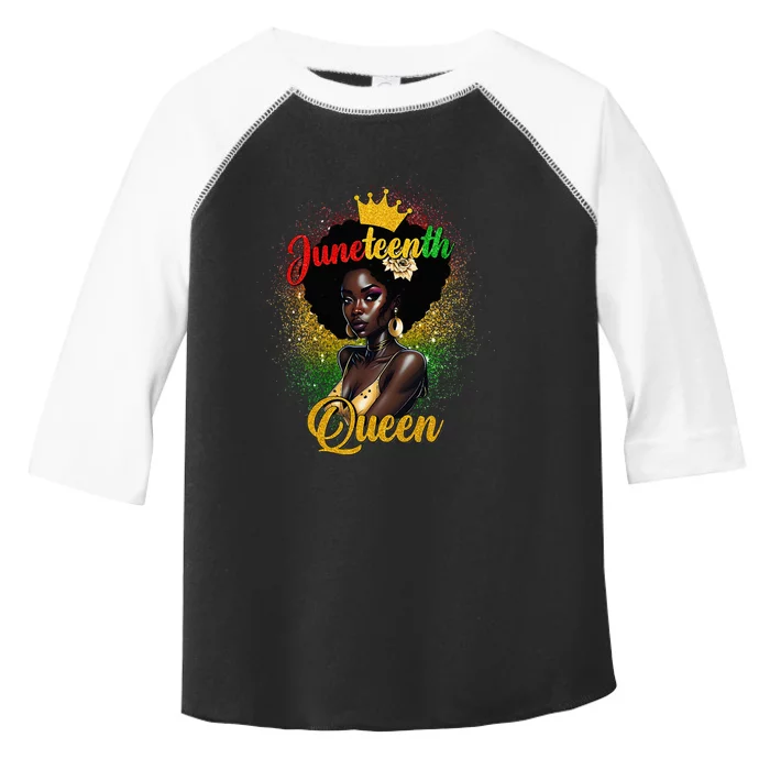 Afro Natural Hair Juneteenth Queen African American Toddler Fine Jersey T-Shirt