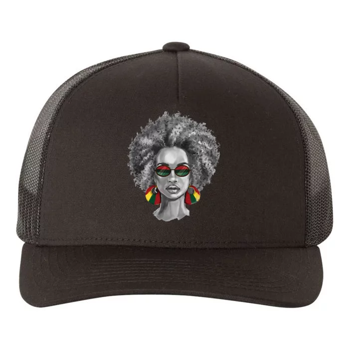 Afro Natural Hair Black  Art Black History Month Yupoong Adult 5-Panel Trucker Hat