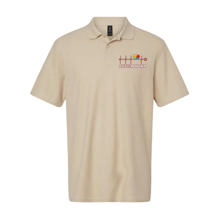 Autism Nana Heartbeat Softstyle Adult Sport Polo