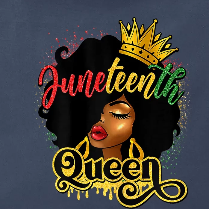 Afro Natural Hair Juneteenth Queen African American Zip Tote Bag