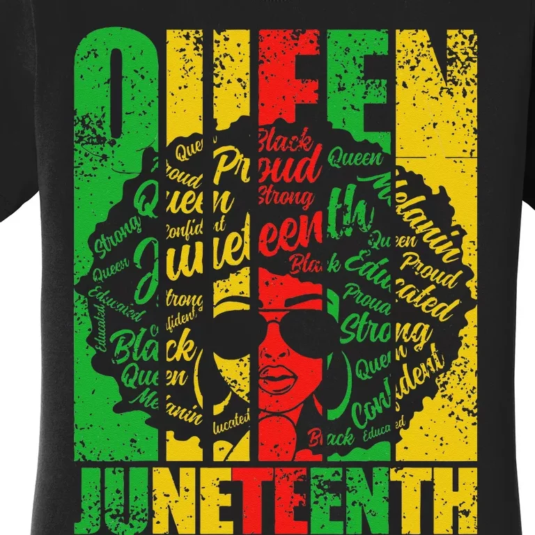 Afro Natural Hair Juneteenth Queen African American Women's T-Shirt