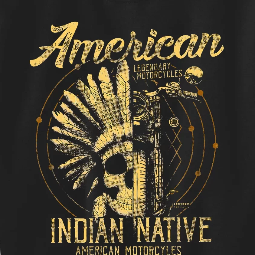 American Native Indian American Motorcycle Kids Sweatshirt