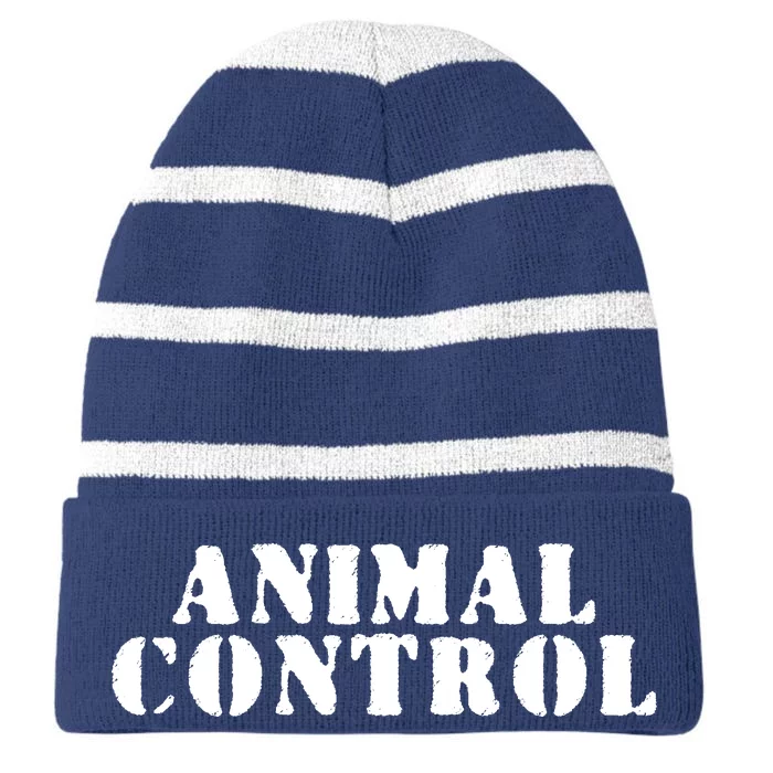 Animal Control Striped Beanie with Solid Band