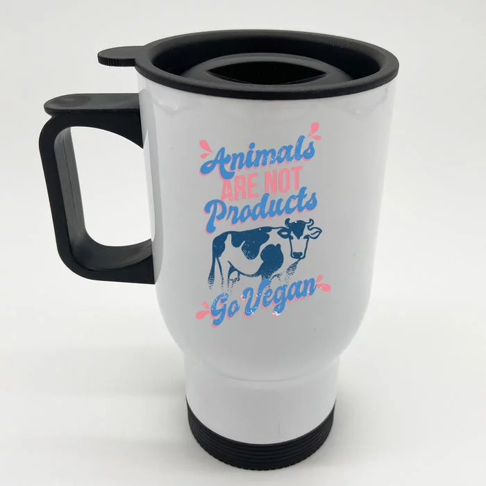 Animals Are Not Products Front & Back Stainless Steel Travel Mug