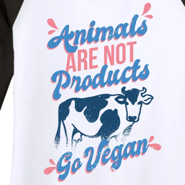 Animals Are Not Products Women's Tri-Blend 3/4-Sleeve Raglan Shirt