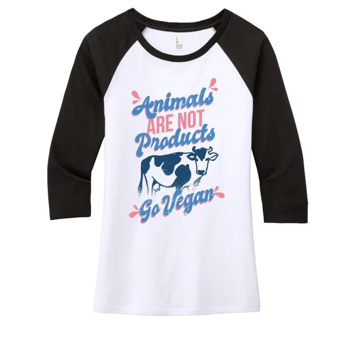 Animals Are Not Products Women's Tri-Blend 3/4-Sleeve Raglan Shirt