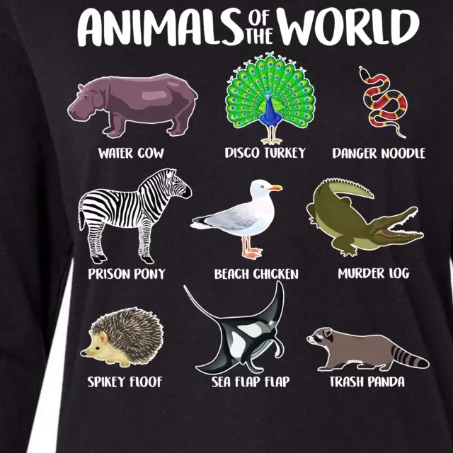 Animals Of The World Womens Cotton Relaxed Long Sleeve T-Shirt