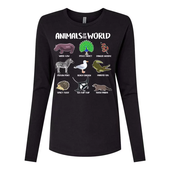 Animals Of The World Womens Cotton Relaxed Long Sleeve T-Shirt