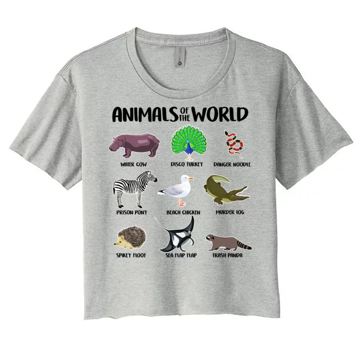 Animals Of The World Women's Crop Top Tee