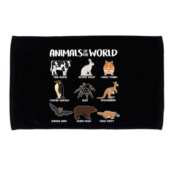 Animals Of The World Funny Names Microfiber Hand Towel