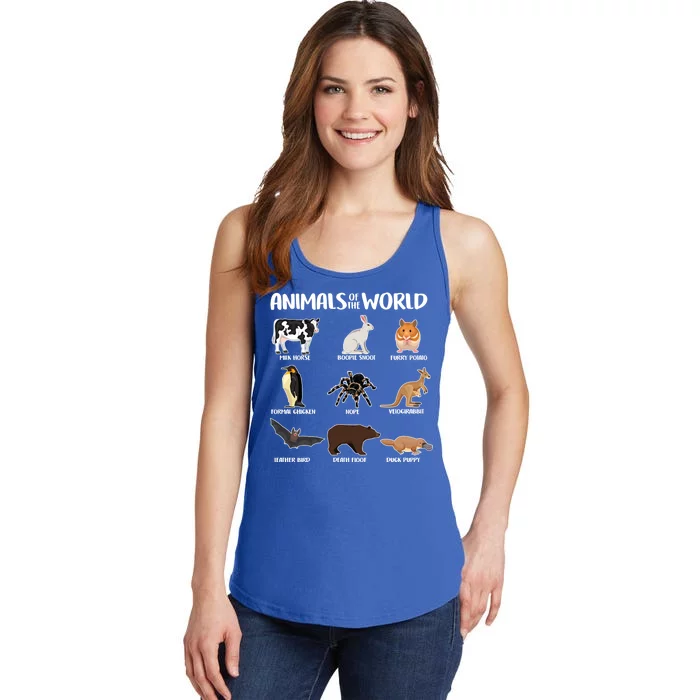 Animals Of The World Funny Names Ladies Essential Tank