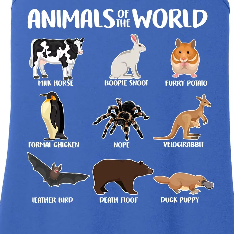 Animals Of The World Funny Names Ladies Essential Tank