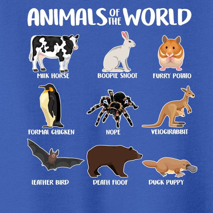 Animals Of The World Funny Names Toddler T-Shirt | TeeShirtPalace